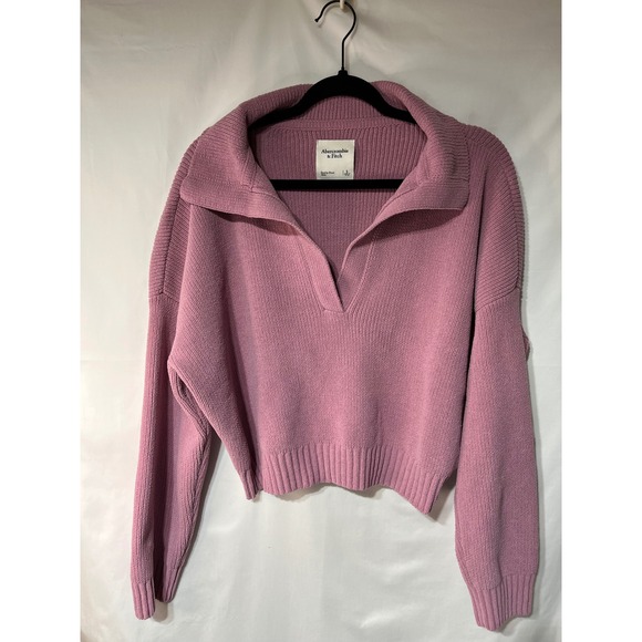 Abercrombie & Fitch Sweaters - Abercrombie & Fitch‎ Womens Pink Knit Cropped Pullover Sweater